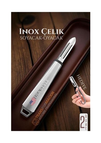 Inox Soyacak - Sebze Soyacağı - Kabak Dolma Oyacağı 2 Li Set