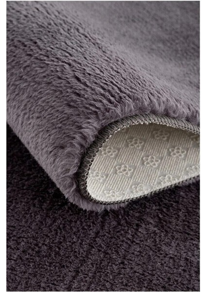 Koyu Gri Yuvarlak Kaymaz Taban Halı Yıkanabilir Dekoratif Peluş Halı fiyatları