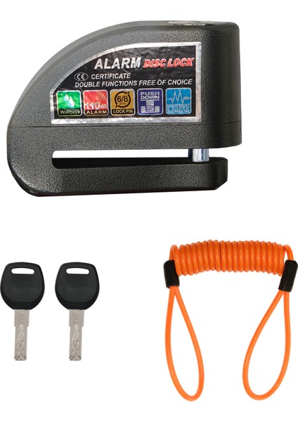 DSK003 Universal Alarmlı Motosiklet Disk Kilidi Gri