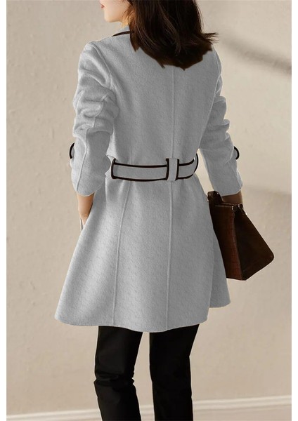 Kemer Detaylı Kadır Kaşe Kaban modelleri