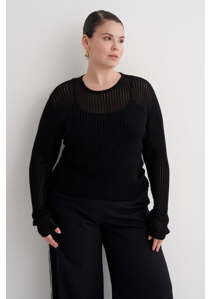 Transparan Ince Triko Bluz