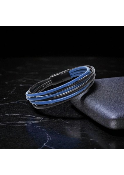 Erkek Bileklik | Mavi Siyah Çoklu Katmanlı Tasarım 9593B13D4 fırsatları