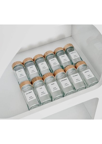 12'li Bambu Kabaklı Cam Baharatlık fırsatları