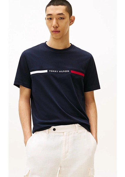 Erkek Th Yuvarlak Yaka T-Shirt - Lacivert