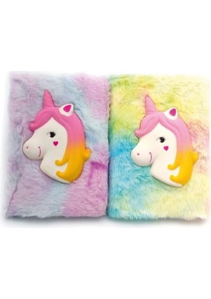 Kabartmalı Unicorn Tasarımlı Peluş Hatıra Defteri fiyatları