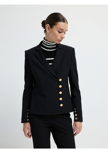 Düğme Detaylı Ceket Siyah 11945138001