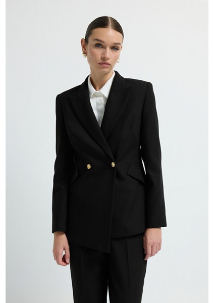 Asimetrik Ceket Siyah 11942100004