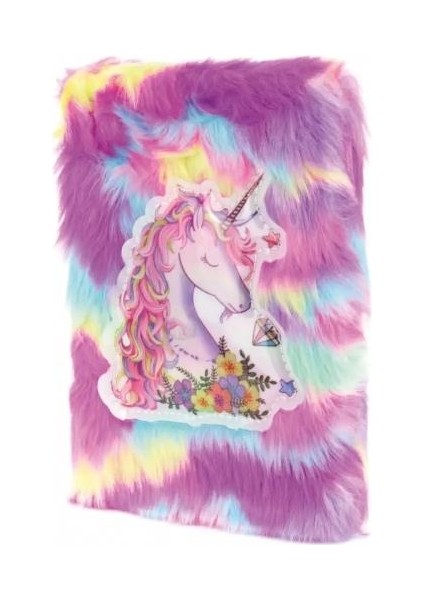 Çiçekli Unicorn Tasarımlı Peluş Hatıra Defteri fırsatları