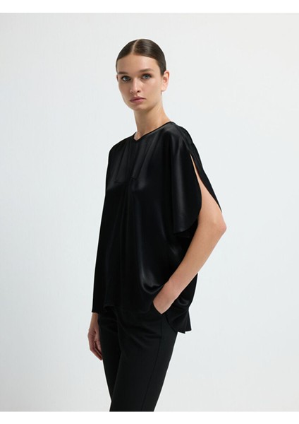 Kısa Kollu Bluz Siyah 11545762000