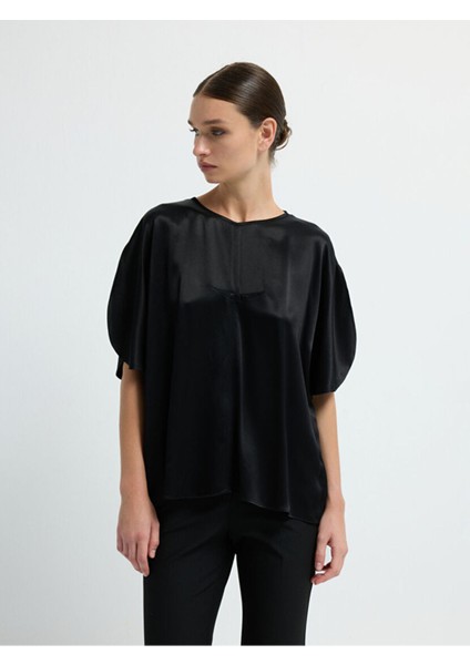 Kısa Kollu Bluz Siyah 11545762000 fırsatları