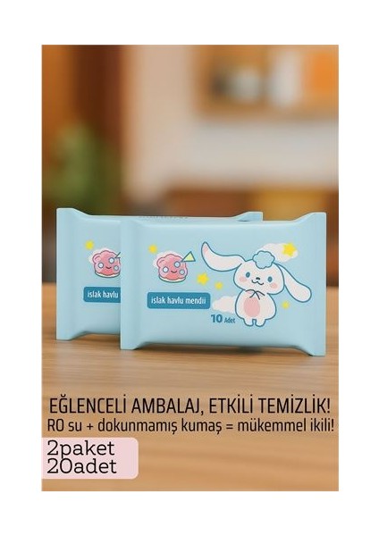 bulurum dies ıslak mendil ro saf su & dokunmamış kumaşlı, 20 yaprak temizlik keyfi mavi