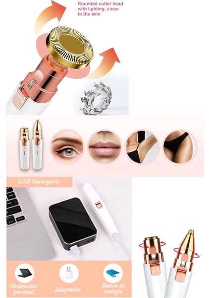 Kaş Bıyık Alma Epilatörü -Yüz Epilatör- Kıl Kaş Bıyık Tüy Alma Aleti- Epilasyon Çift Başlık Şarjlı fiyatları