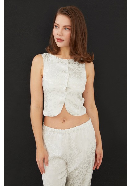 Leopar Desenli Saten Yelek Pantolon Takım fiyatları