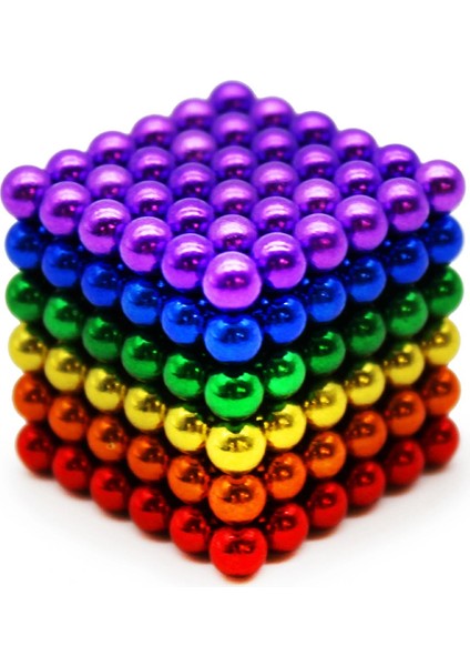 Renkli Sihirli Manyetik Toplar Dyum Mıknatıs Küp Bilye 216 Adet Küp