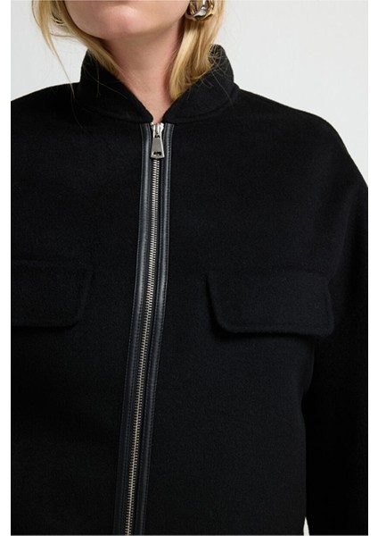 Cepli Yün Kısa Kaban Siyah 13645488000 fiyatları