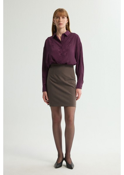 Gabardin Mini Etek A.kahve 127L8670006