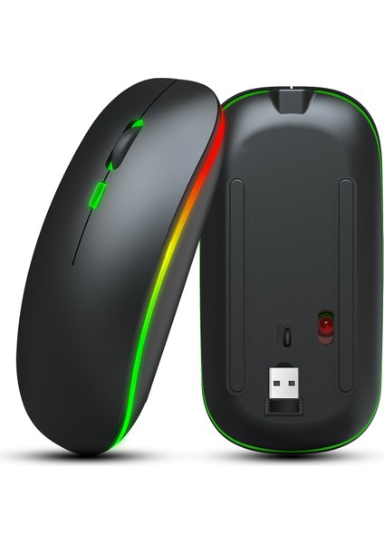 Renkli Rgb Arka Aydınlatmalı M40 Çift Modlu Kablosuz Fare (2.4g + Bluetooth), Ofis/ev Için Sessiz Tıklama, Dizüstü Bilgisayar/pc/tablet ile Uyumlu (Yurt Dışından)