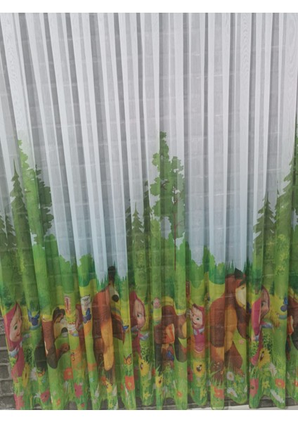 Çocuk Perdesi Tül Perde Çizgi Flim Karakterli 1/3 Sık Pileli Hafif Dokunuşlu Kumaş fırsatları