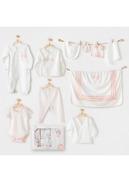 AC25551 Newborn Set Pınk Baloons 10LU Hastane Çıkışı Ekru