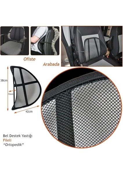 Bel Arkası Sırtlık Ortopedik Siyah BR4819001. File fiyatları