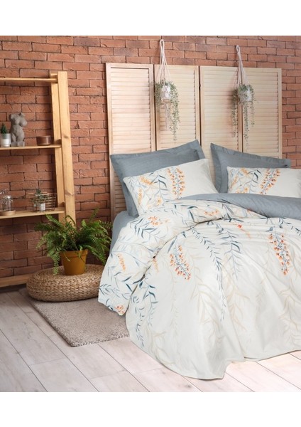 Nevresim Takımı Tek Kişilik Hiedra Indigo