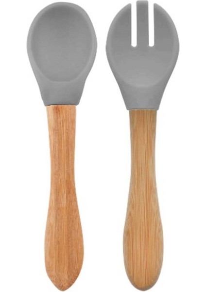Mama Kaşığı ve Çatal Seti Powder Grey
