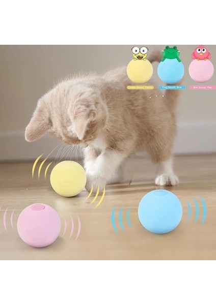 Sesli ve Akıllı Kedi Oyuncak Topu - 50 Mm, Hayvan Sesli, Eğlenceli Kedi Oyuncağı indirimleri