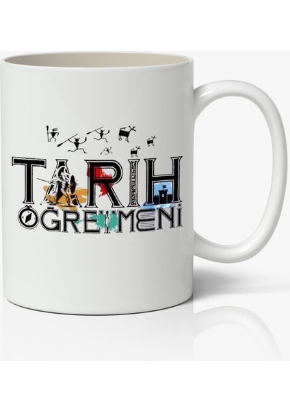 Kişiye Özel Tarih Öğretmeni Öğretmene Hediye Beyaz Kupa - Öğretmenler Günü