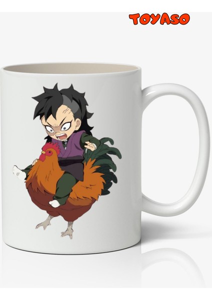 Demon Slayer Genya Shinazugawa Anime Temalı Beyaz Kupa Bardak Sevgiliye Arkadaşa Hediye