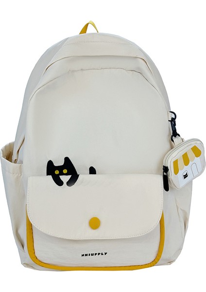 Yaratıcı Öğrenci Sırt Çantası Düz Renk Hafif Yük Azaltma Gündelik Sırt Çantası (Yurt Dışından)