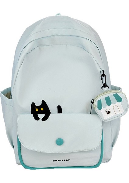 Yaratıcı Öğrenci Sırt Çantası Düz Renk Hafif Yük Azaltma Gündelik Sırt Çantası (Yurt Dışından)