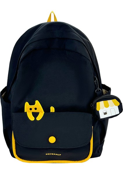 Yaratıcı Öğrenci Sırt Çantası Düz Renk Hafif Yük Azaltma Gündelik Sırt Çantası (Yurt Dışından)