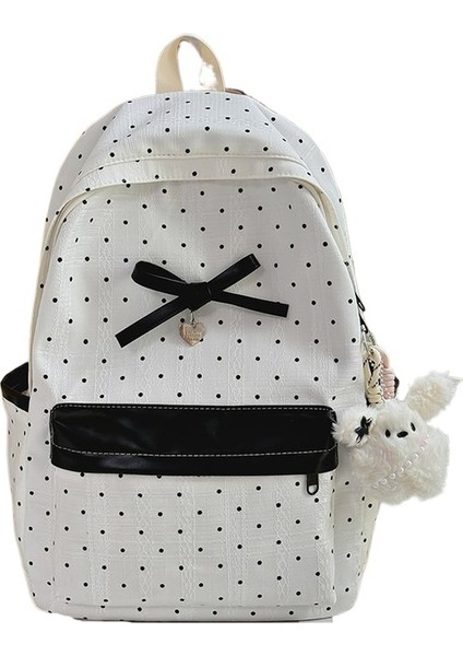 Polka Noktalı Kolej Tarzı Sırt Çantası Sevimli Ortaokul ve Lise Kızları Okul Çantası (Yurt Dışından)