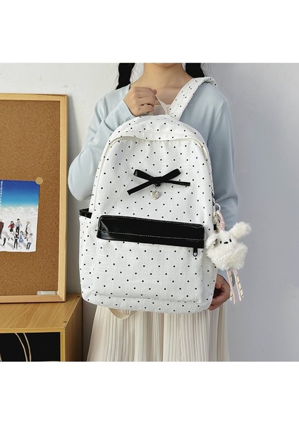 Polka Noktalı Kolej Tarzı Sırt Çantası Sevimli Ortaokul ve Lise Kızları Okul Çantası (Yurt Dışından) fiyatları
