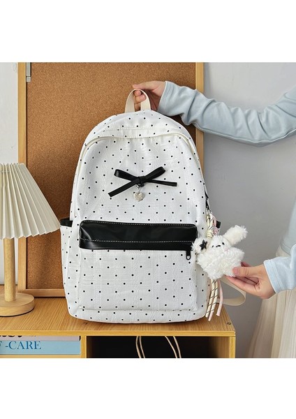 Polka Noktalı Kolej Tarzı Sırt Çantası Sevimli Ortaokul ve Lise Kızları Okul Çantası (Yurt Dışından) modelleri
