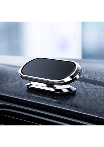 Yapışkanlı Mıknatıslı 360 Derece Dönebilen Araç Içi Telefon Tutucu Dikey ve Yatay Kullanılır Gri Cn