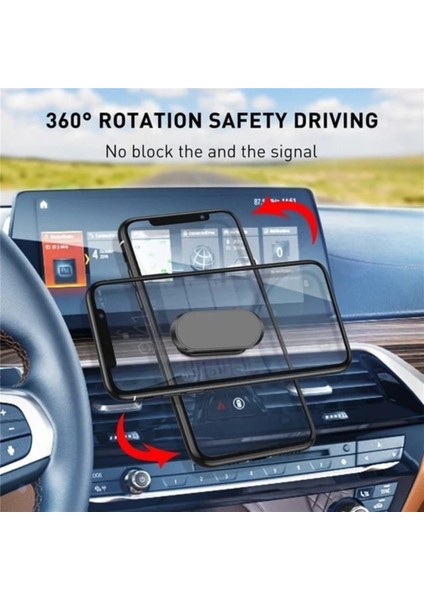 Yapışkanlı Mıknatıslı 360 Derece Dönebilen Araç Içi Telefon Tutucu Dikey ve Yatay Kullanılır Gri Cn indirimleri