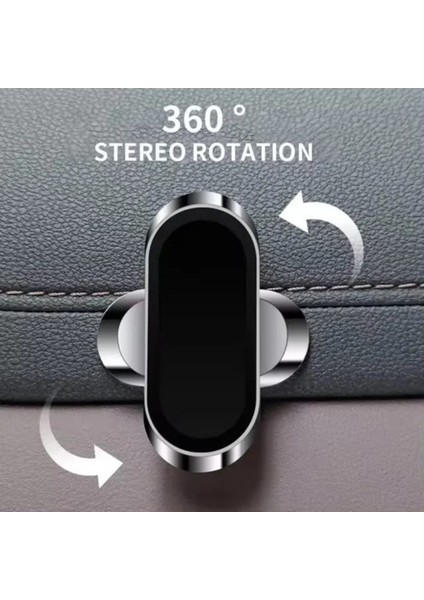 Yapışkanlı Mıknatıslı 360 Derece Dönebilen Araç Içi Telefon Tutucu Dikey ve Yatay Kullanılır Gri Cn