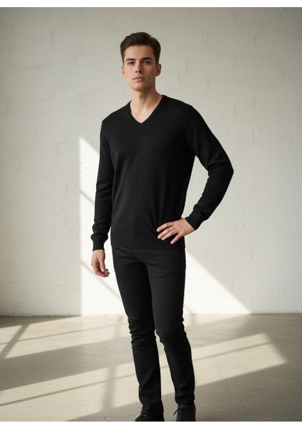 Erkek V Yaka Kaşmir Light Regular Fit Triko Kazak modelleri