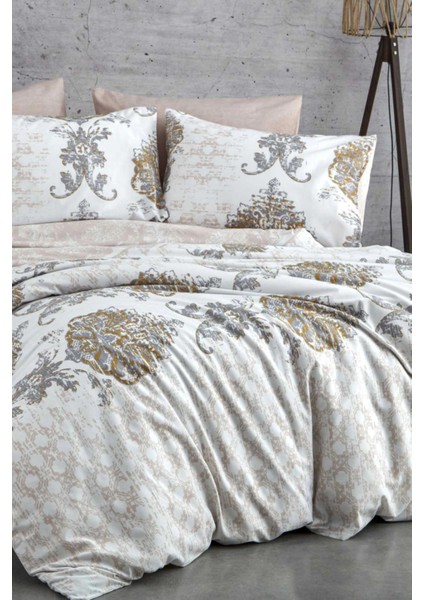 Çift Kişilik Nevresim Takımı Pamuklu Bej Asalet