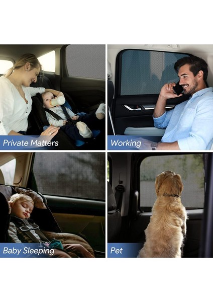 2 Li Oto Cam Güneşlik Araba Gölgelik Perde Araç Içi Yan Cam Pencere Güneşliği Arka Cam Kılıfı Örtüsü indirimleri