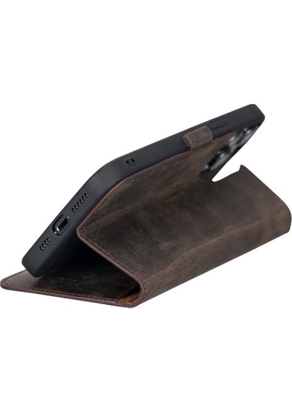 Apple iPhone 13 Pro Max Uyumlu Deri Cüzdanlı Kılıf Acı Kahve fırsatları