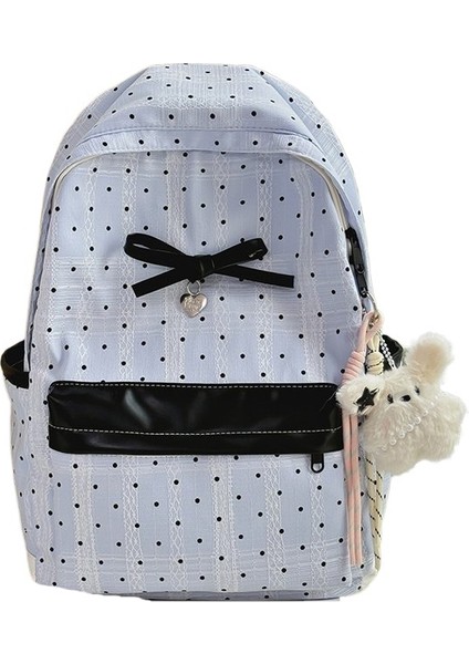 Polka Noktalı Kolej Tarzı Sırt Çantası Sevimli Ortaokul ve Lise Kızları Okul Çantası (Yurt Dışından)