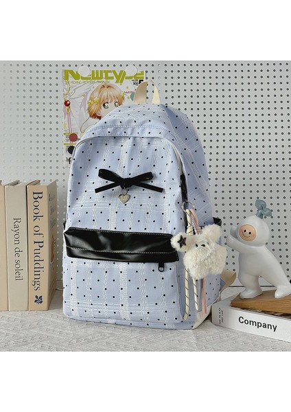 Polka Noktalı Kolej Tarzı Sırt Çantası Sevimli Ortaokul ve Lise Kızları Okul Çantası (Yurt Dışından) fiyatları