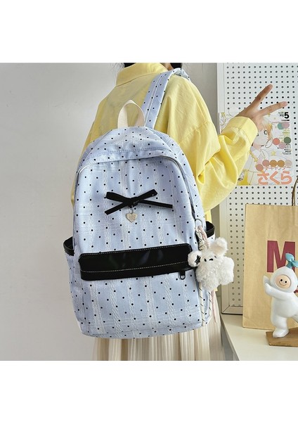Polka Noktalı Kolej Tarzı Sırt Çantası Sevimli Ortaokul ve Lise Kızları Okul Çantası (Yurt Dışından) modelleri