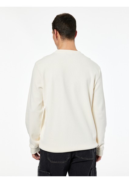 Pamuklu Uzun Kollu Basic Bisiklet Yaka Sweatshirt fırsatları