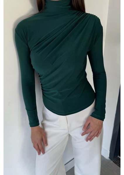 Omuz ve Bel Drapeli Uzun Kol Bluz P-00012516 fiyatları