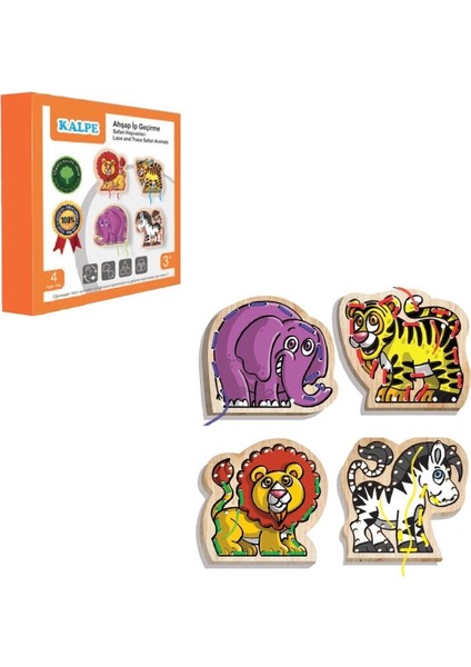 KAL-1019-1020 Chiva, Ahşap Ip Geçirme- Safari Hayvanlar modelleri