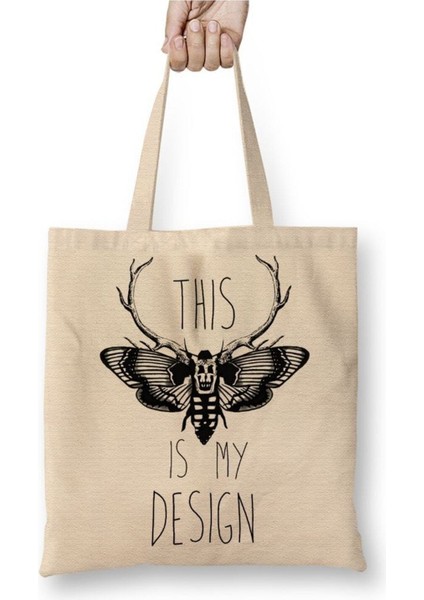 Hannibal Beyaz Bez Çanta Uzun Saplı Alışveriş Çantası Plaj Çantası