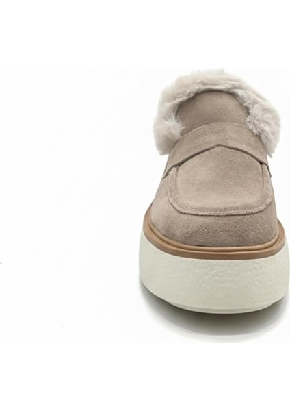 Bej Süet Kadın Hakiki Deri Bot 597.1421